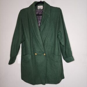 Donnybrook Wool Blend Green Double Breasted Peacoat Womens Size 12 Vintage